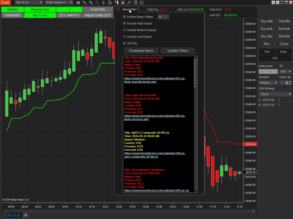 Obsidian TradeGuard — NinjaTrader 8 Risk Management